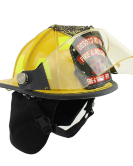LION American Heritage Helmet with Low Profile Brass Eagle Shield Holder, Yellow